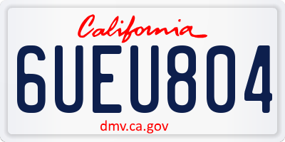 CA license plate 6UEU804