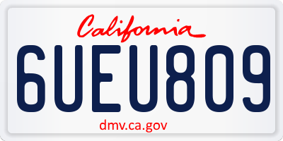 CA license plate 6UEU809