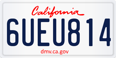 CA license plate 6UEU814