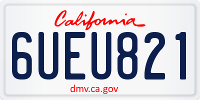 CA license plate 6UEU821