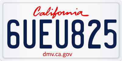 CA license plate 6UEU825