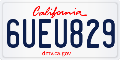 CA license plate 6UEU829
