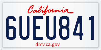 CA license plate 6UEU841