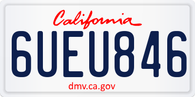 CA license plate 6UEU846
