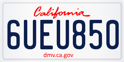 CA license plate 6UEU850