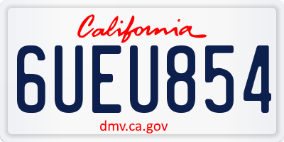 CA license plate 6UEU854