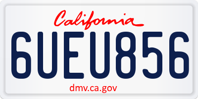 CA license plate 6UEU856
