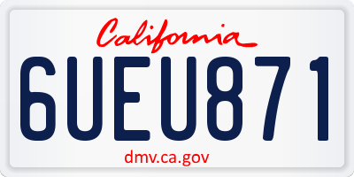 CA license plate 6UEU871