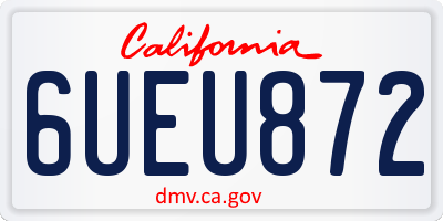 CA license plate 6UEU872