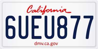CA license plate 6UEU877