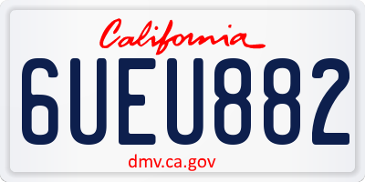 CA license plate 6UEU882