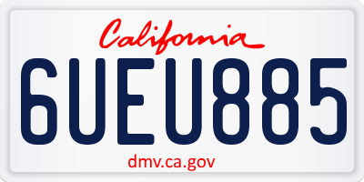 CA license plate 6UEU885