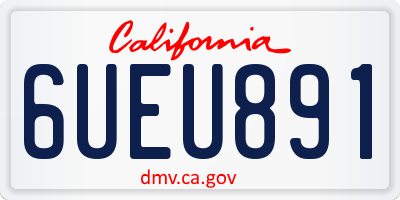 CA license plate 6UEU891