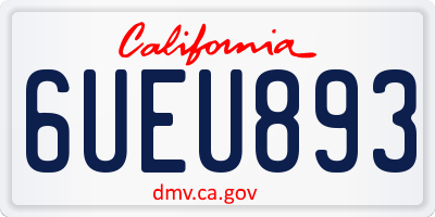 CA license plate 6UEU893