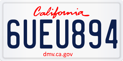 CA license plate 6UEU894