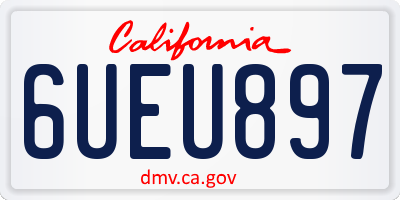 CA license plate 6UEU897