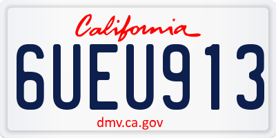 CA license plate 6UEU913