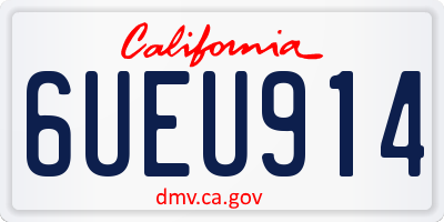 CA license plate 6UEU914
