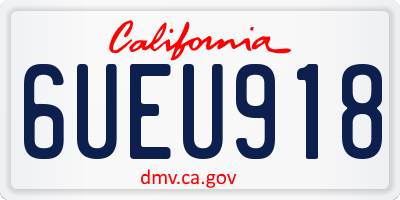 CA license plate 6UEU918