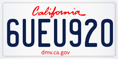 CA license plate 6UEU920