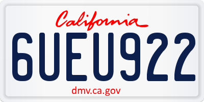 CA license plate 6UEU922