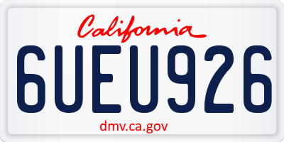 CA license plate 6UEU926