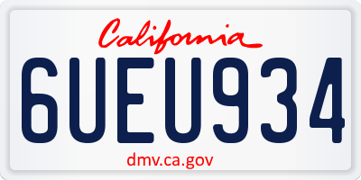 CA license plate 6UEU934