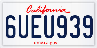 CA license plate 6UEU939