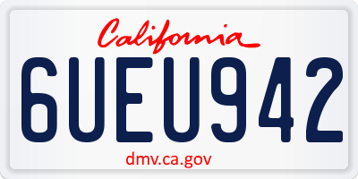 CA license plate 6UEU942