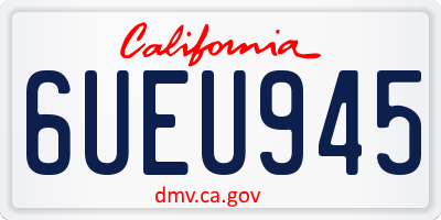CA license plate 6UEU945