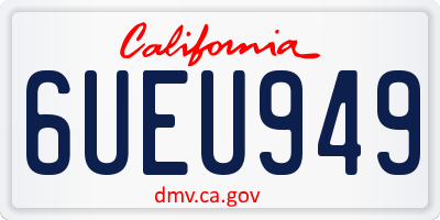 CA license plate 6UEU949
