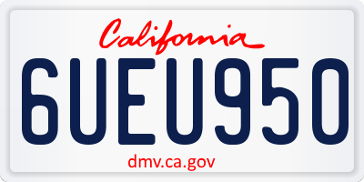 CA license plate 6UEU950