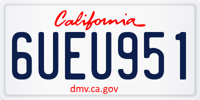 CA license plate 6UEU951