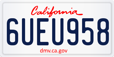 CA license plate 6UEU958