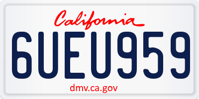 CA license plate 6UEU959