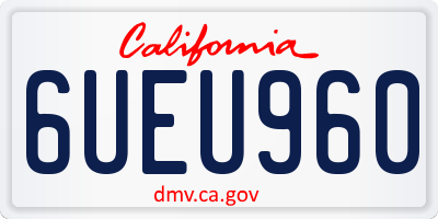 CA license plate 6UEU960