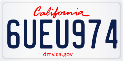CA license plate 6UEU974