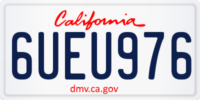 CA license plate 6UEU976