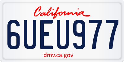 CA license plate 6UEU977