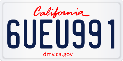 CA license plate 6UEU991