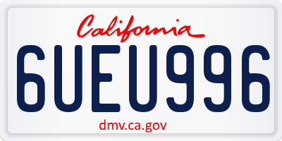 CA license plate 6UEU996