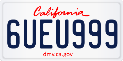 CA license plate 6UEU999