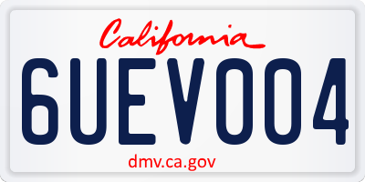CA license plate 6UEV004