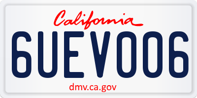 CA license plate 6UEV006