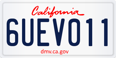 CA license plate 6UEV011