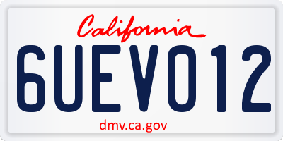 CA license plate 6UEV012