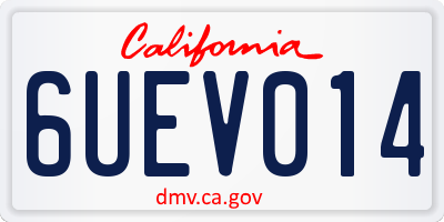 CA license plate 6UEV014