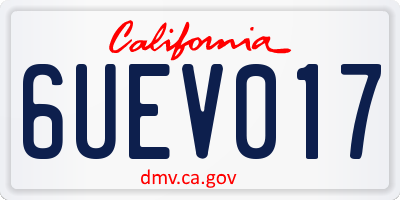 CA license plate 6UEV017