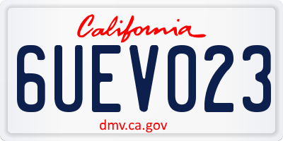 CA license plate 6UEV023