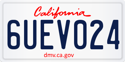 CA license plate 6UEV024